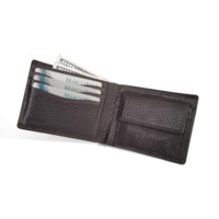 [Nuevo Lanzamiento] Cartera Corta Abierta para Hombre de Cuero Genuino de Primera Calidad Hecha a Mano con Diseño Minimalista Castello Pebble