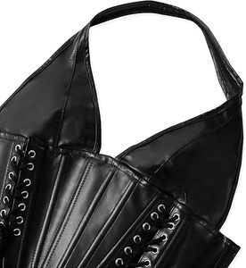 Débardeur en cuir PU pour femme, personnalisable avec logo, sans manches, coupe ajustée, vêtements OEM - Product Image 5