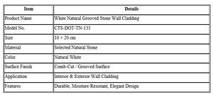 Revestimiento de Pared de Piedra Natural Blanca con Corte a Peine 10×20 cm – CTS-DOT-TN-133 - Product Image 6