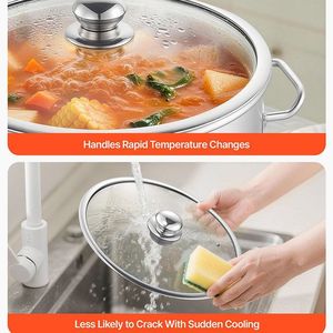 หม้อซุปอเนกประสงค์พร้อมฝาแก้วสำหรับซุป สตูว์ และอื่นๆ - Product Image 5