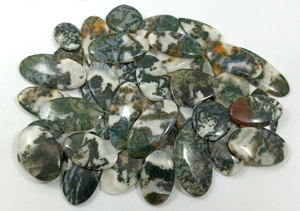 Agate mousse naturelle, pierre précieuse en vrac, cabochon poli, cristal cabochon pour la fabrication de bijoux, pierre précieuse - Product Image 3