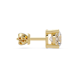 Brilliant Lab Grown Diamond Stud <b>Earrings</b> IGI Certified 14K 18K Pure Gold Classic Four Prong Rhodium Plated Brilliant Cut - Product Image 3