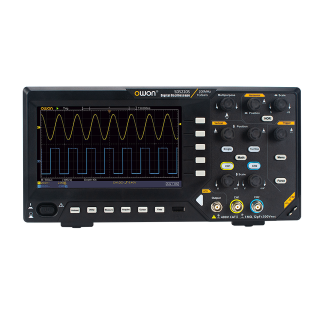 For SDS200/SDS210S Series Digital Oscilloscope 100MHz 200MHz 1GS/s Dual Channel 12 Bit Resolution 301x152x70mm with USB