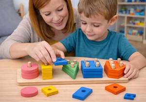 Juguete de Madera para Niños, Tablero de Clasificación y Apilamiento de Formas, Juego de Aprendizaje, Rompecabezas de Madera para Clasificar y Apilar Formas para Niños Pequeños - Product Image 4