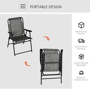 Sedia Pieghevole Portatile Quadrata da Esterno con Braccioli per Campeggio, Piscina, Spiaggia, Prato, Terrazza - Alluminio e Ferro per Hotel, Palestre, Giardini, Tessuto - Product Image 4