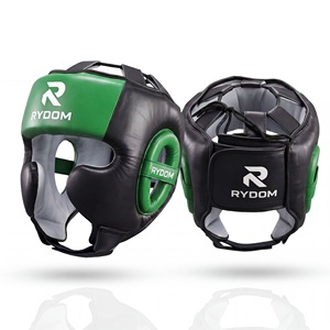 Protector de Cabeza para Boxeo RYDOM, Verde y Negro, de PU, Equipo de Entrenamiento Protector, Venta Caliente, Protector de Cabeza Profesional para Boxeo, Logotipo Personalizado - Product Image 1