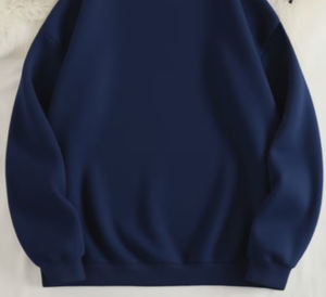 เสื้อสเวตเชิ้ตคอกลมสีน้ำเงินกรมท่าสำหรับผู้หญิง Hardihood International พิมพ์ลาย Love Letter แขนยาว ผ้าถักผสมฝ้าย ทรงโอเวอร์ไซส์ - Product Image 2