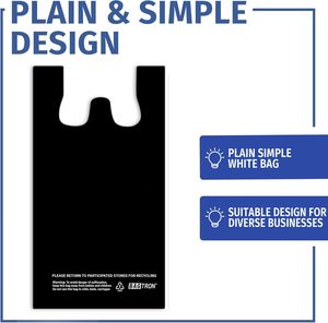 ถุงใส่เสื้อยืดแบบมีหูหิ้ว ถุงพลาสติกแบบใช้แล้วทิ้งสำหรับช้อปปิ้งและร้านอาหาร - Product Image 5