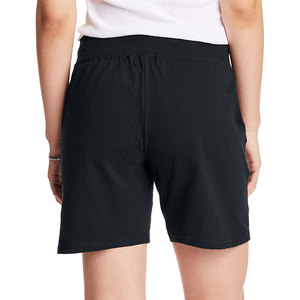 Shorts d'été décontractés pour femmes, légers, solides, avec poches, taille haute, cordon de serrage, coupe ample, longueur genou, en tissu de coton - Product Image 2