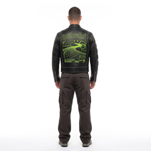Chaqueta de Cuero para Hombre Estilo Cafe Racer, Personalizada, de Piel de Caballo, Estilo Maximalista Y2K, Chaqueta de Motero, Fabricante OEM - Product Image 2