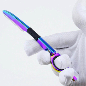 Professional Rainbow Plasma Coated Hair Thinning <b>Razor</b> Kit Ergonomic Stainless Steel Barber Salon Texturizing Cutting <b>Razors</b> - Product Image 5