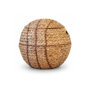 ตะกร้าผ้าทรงกลมน่ารัก ทำจากผักตบชวา ทอมือ ขายส่ง รูปทรงบาสเกตบอล จากเวียดนาม - Product Image 2