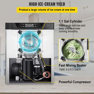 1400W commerciale schermo a LED gelatiera 20/5. Timer di spegnimento automatico 3 Gph Hard service per uno per ristoranti - Product Image 3