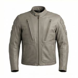 Veste universitaire d'hiver NAI-0528A en cuir véritable, style motard, avec capuche, pour motocycliste, tendance, en tissu non tissé, couleur personnalisable - Product Image 1