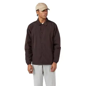 Logo sérigraphié OEM hommes à manches longues coupe-vent veste d'entraîneur avec conception personnalisée prix de gros veste d'entraîneur doublure en maille - Product Image 1