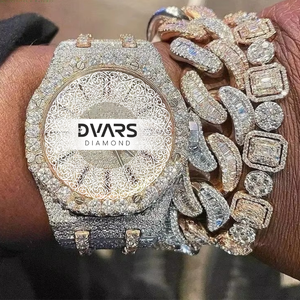 นาฬิกาข้อมือ Radiance Quartz Alloy ประดับเพชร Moissanite สี D ระดับความสะอาด VVS1 กระจกเคลือบเพชร สายขนาด 20 มม. หรูหรา ระดับไฮเอนด์ - Product Image 4