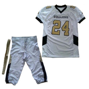 Custom Team Wear Kits Tackle Twill Embroidery Patches American Football Jerseys and Pants Set Men Teamwear Jersey Uniform - Product Image 1