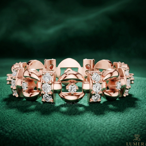 Anillo de Eternidad de Lujo con Diamantes Cultivados en Laboratorio con Corte Brillante Personalizado, Chapado en Rodio, con Piedras Laterales de Moissanita para Mujer, para Boda, IGI - Product Image 1