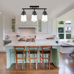 Applique murale classique à 3 lumières noire avec abat-jour en verre transparent, tête de lumière rotative, luminaire de plafond en métal pour éclairage de salle de bain - Product Image 3