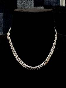 8mm Custom <b>Name</b> Cuban <b>Chain</b> 925 Silver Lab Grown Diamond Iced Out Lock Box Necklace VVS Pass Diamond 3.5ctw Personalized 64g - Product Image 1