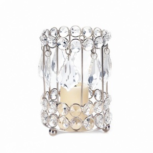 Crystal Drop Candle Holder Elegant Hanging Tealight Stand for Wedding <b>Table</b> Centerpiece Home Party Decor Bulk - Product Image 3
