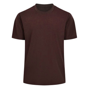 Men's Black Oversized Short Sleeve O-Neck Knitted Casual Solid Color Eco-Friendly Front Logo 100% Cotton T-Shirt - Product Image 4