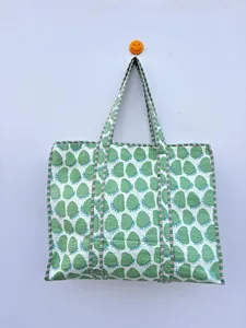Women <b>White</b> Cotton Tote <b>Bag</b> With Light Green Strawberry Print Bohemian Style Summer Casual Zipper Shopping Travel Handbag - Product Image 1