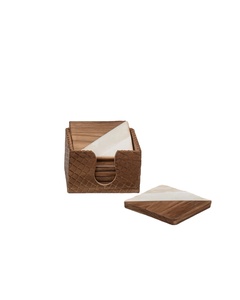 High Quality Eco-Friendly ArtisanVibe Customizable <b>Set</b> of 4 Classic <b>Wooden</b> Coasters Perfect Drink Mats for Beer <b>Tea</b> & Coffee - Product Image 1