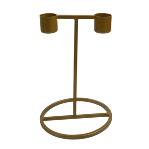 Porte-bougie moderne au design élégant, finition peinte en or, support à trois bougies personnalisé, design pour la maison, la villa, le dîner et les mariages - Product Image 5