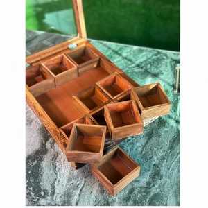 Custom Logo Wooden Spice <b>Box</b> Manufacturer Indian Masala Dabba Supplier - Product Image 2