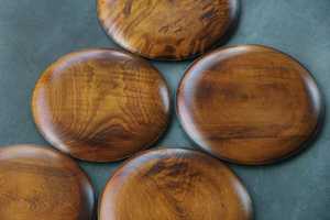 Platos de Madera Maciza de Alta Calidad, Platos de Servicio de Comida de Lujo para Bodas, Utensilios de Cocina para el Hogar, Precio al por Mayor - Product Image 5