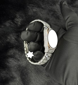 Reloj de Lujo de Alta Gama con Moissanita, Personalizado, de Acero Inoxidable, Estilo Hip Hop, con Esfera de Cristal Analógica y Movimiento Mecánico, Unisex - Product Image 4