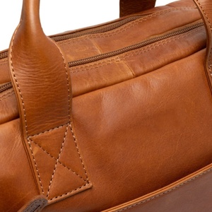Classic Brown Leather Laptop Bag Luxury Professional Office Bag with Secure Zipper Closure Multi Purpose Business Carry Case - Product Image 4