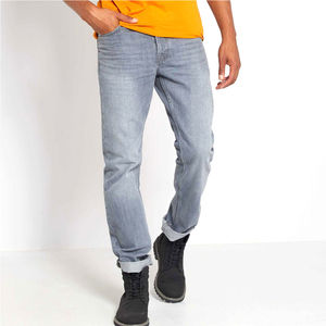 กางเกงยีนส์แฟชั่นผู้ชายรุ่นใหม่ล่าสุด ทรงหลวม สไตล์สตรีทแวร์ ขากว้าง สีดำฟอก แต่งกระดุม สไตล์ลำลอง - Product Image 1