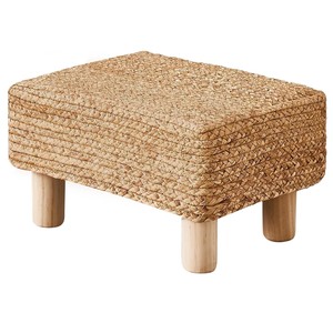 Reposapiés Decorativo Rectangular de Madera de Mango y Yute |   Otomana Minimalista Hecha a Mano al por Mayor - Product Image 2