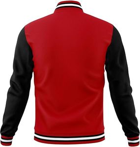 High Quality Men's Varsity Jackets Thin <b>Stand</b> Collar Light <b>Weight</b> Winter Wool Body Leather Sleeve Best Design Plain Fabric Front - Product Image 2