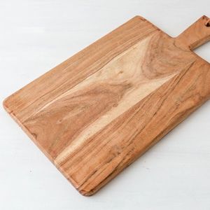 Planche à découper ronde en bambou avec poignée, planche à découper de cuisine en bois naturel - Product Image 5