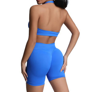 Wholesale Customized Logo Breathable Eco-Friendly Reversible Plus Size Seamless Medium Support High Elastic Backless Sports Bra - Product Image 2