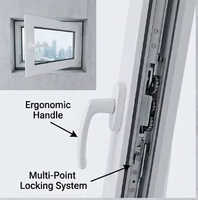 Ventanas Abatibles de PVC con Marco Estrecho Personalizadas al por Mayor para Dormitorio, Sala de Estar y Cocina