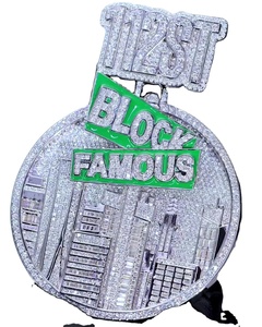 Personalizado Hiphop S925 plata esterlina Ice Out Vvs Moissanite diamante esmalte encanto colgante para hombres mujeres regalo de moda joyería personalizada - Product Image 1