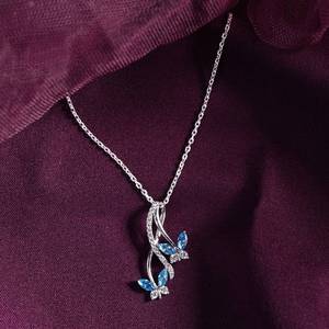 925 <b>Sterling</b> <b>Silver</b> Butterfly <b>Chain</b> Pendant <b>Women</b> Dainty Floral Engagement Wedding Party Gift Charm Necklace - Product Image 4
