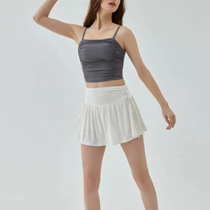 Women's 2026 Solid Tennis <b>Skirts</b> High Waist & <b>Elastic</b> Wideband Design 2in1 Pockets Shorts Sportswear Quick Dry Breathable - Product Image 6