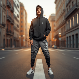 Conjunto de Sudadera con Capucha y Pantalones Deportivos de Algodón y Felpa, Traje Deportivo Informal, OEM - Product Image 2