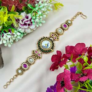 Indian Ethnic Brass Jewellery-Madhuri Heritage Adjustable Watch - Product Image 4
