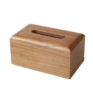 Porte-mouchoirs en bois élégant pour bureau à domicile et décoration de salle de bain Conteneur en bois de noyer - Product Image 2