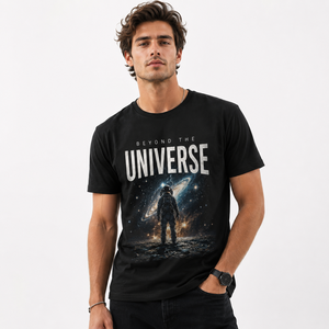 Camiseta de Manga Corta para Hombre Thread Harbor, Color Marrón, Estampado de Astronauta del Universo, Impresión por Transferencia Térmica en la Parte Delantera, Cuello Redondo, Corte Regular, Informal - Product Image 2