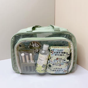Sac cosmétique multifonctionnel avec poignée robuste, fermeture éclair, organisateur de maquillage transparent visible, plusieurs grands compartiments, OEM - Product Image 4