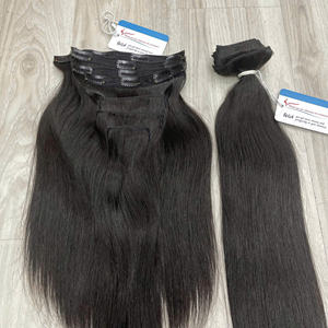 Premium <b>Seamless</b> Clip In Raw Vietnamese Human <b>Hair</b> <b>Extensions</b> Natural <b>Hair</b> Clip ins Wholesale Supply - Product Image 1