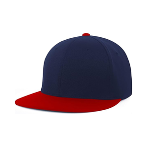 Unisex 6-Panel Snapback Cap <b>Navy</b> Blue with Orange Brim Solid Color Cotton Fitted Baseball <b>Hat</b> Casual Style for Adults - Product Image 3