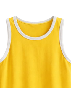 Custom <b>Yellow</b> Men Tank <b>Top</b> Cotton Sleeveless <b>Vest</b> O Neck Summer Gym Workout Casual Plain Singlet OEM Manufacturer Supplier - Product Image 5